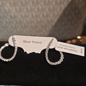 NWOT Or Box Silver Plated Crystal Earrings